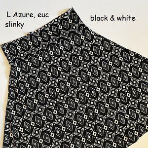 Large Lularoe Azure a-line skirt, black and white, slinky